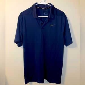 Nike Golf Men’s Collared Shirt Navy Blue Dry-Fit Large